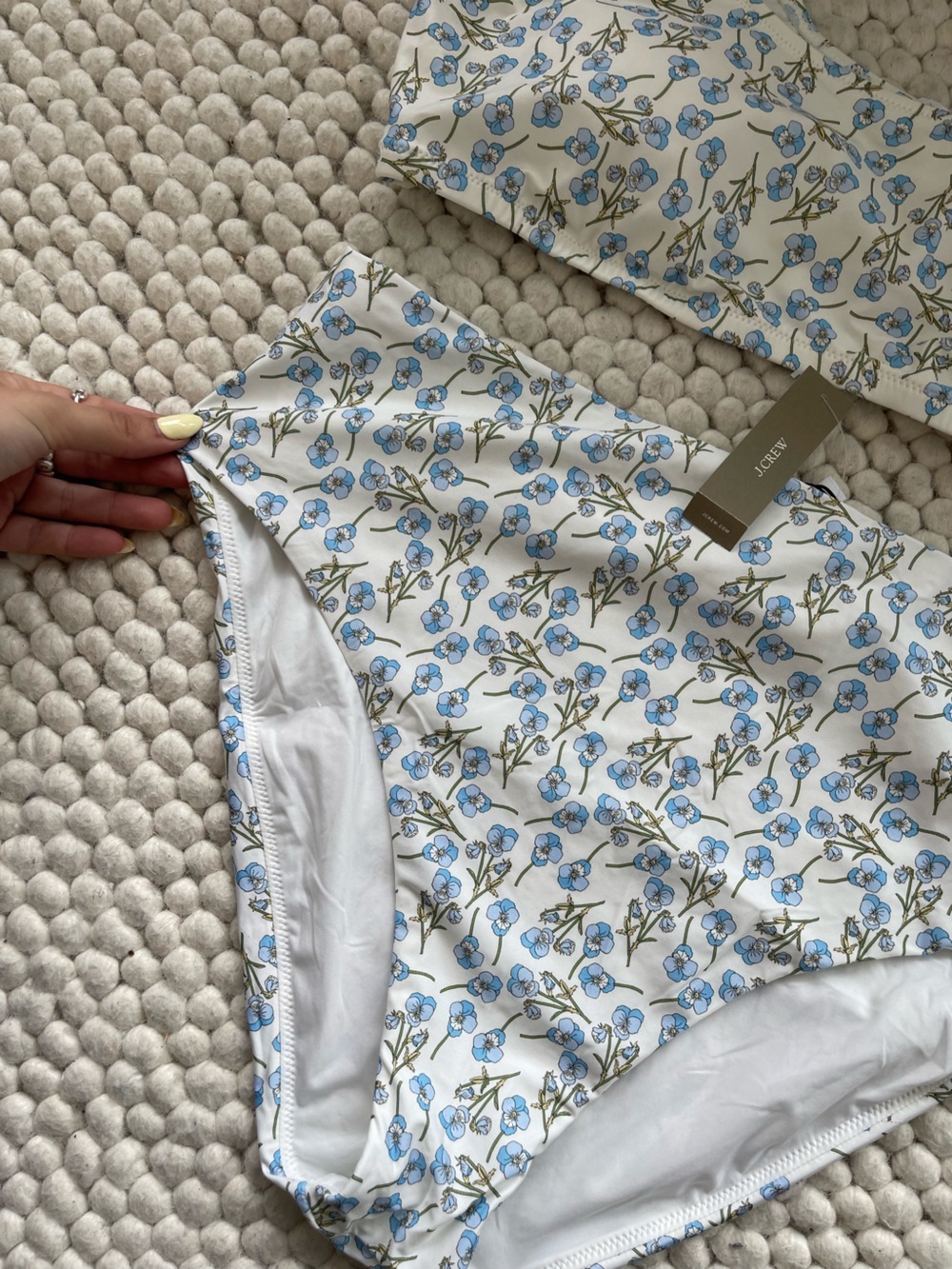 J Crew Floral Blue & White Two-Piece Bikini - Picture 2 of 9